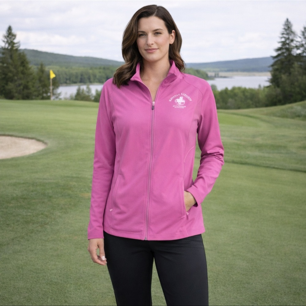 Adidas Womens Small Pink ClimaLite Full Zip Athletic Jacket Running Training - Picture 2 of 8